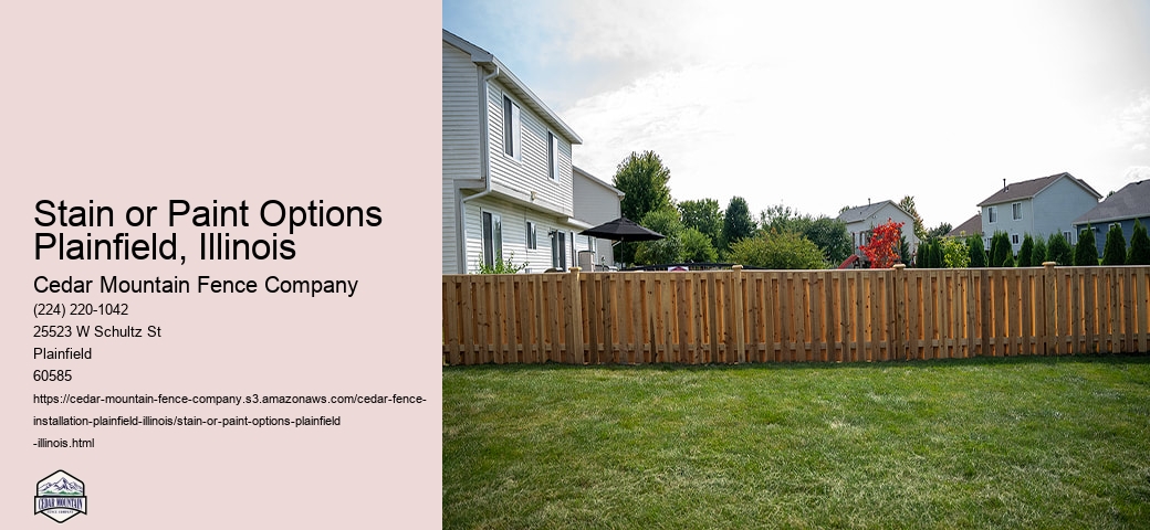 Stain or Paint Options Plainfield, Illinois